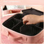 Travel Makeup Bag with Large Light up Mirror, 3 Colors Modes LED Lighted Cosmetic Organizer Waterproof PU Leather